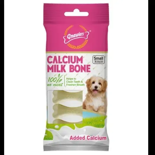 Gnawler Calcium Milk Bones Pink Small Chew Treats view 1