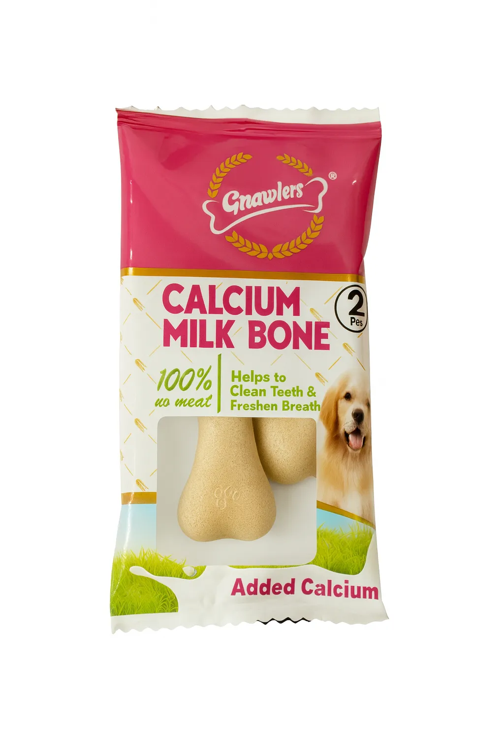 Gnawler Calcium Milk Bone Pink Chew Treats view 1