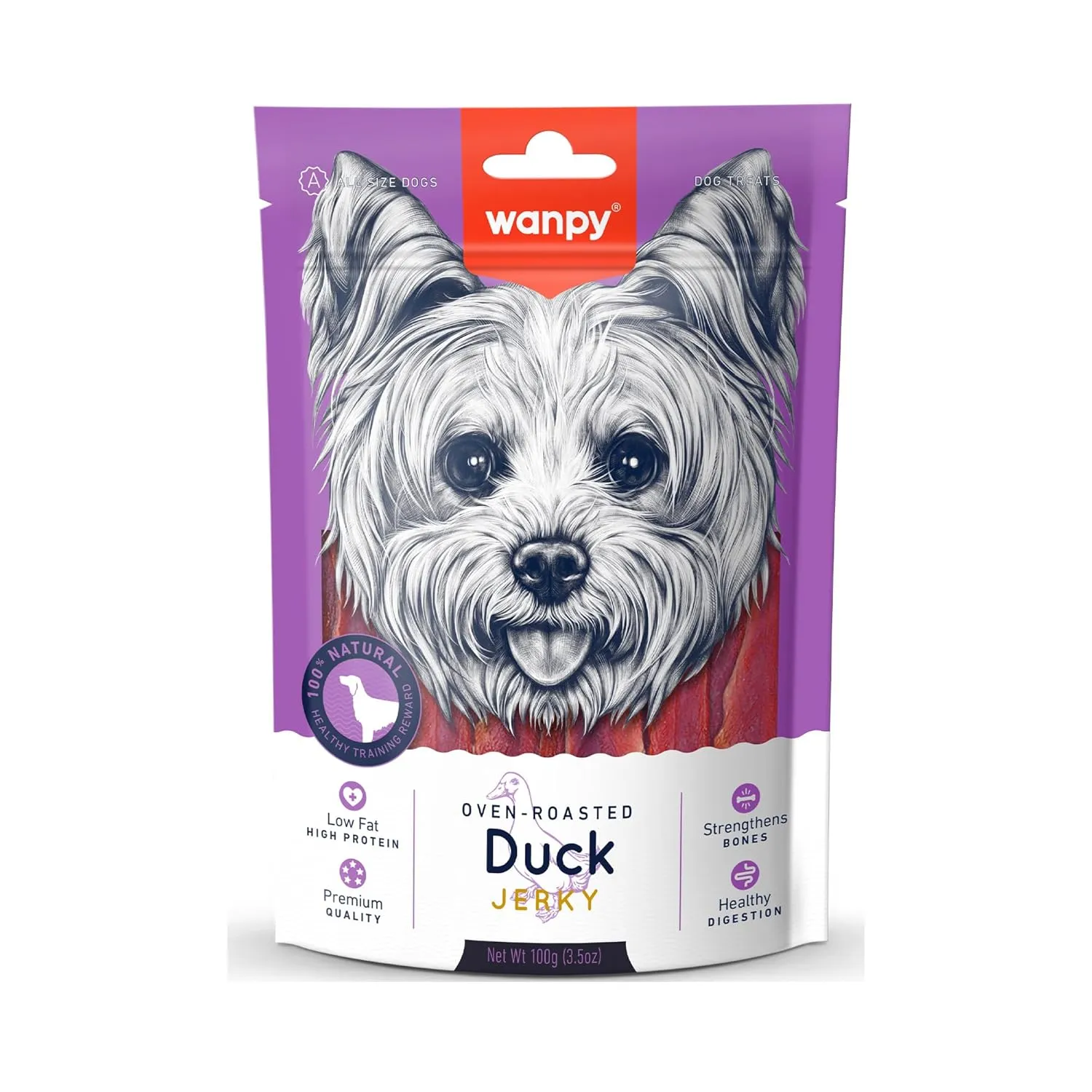 Wanpy Oven Roasted Duck Jerky Dog Treats