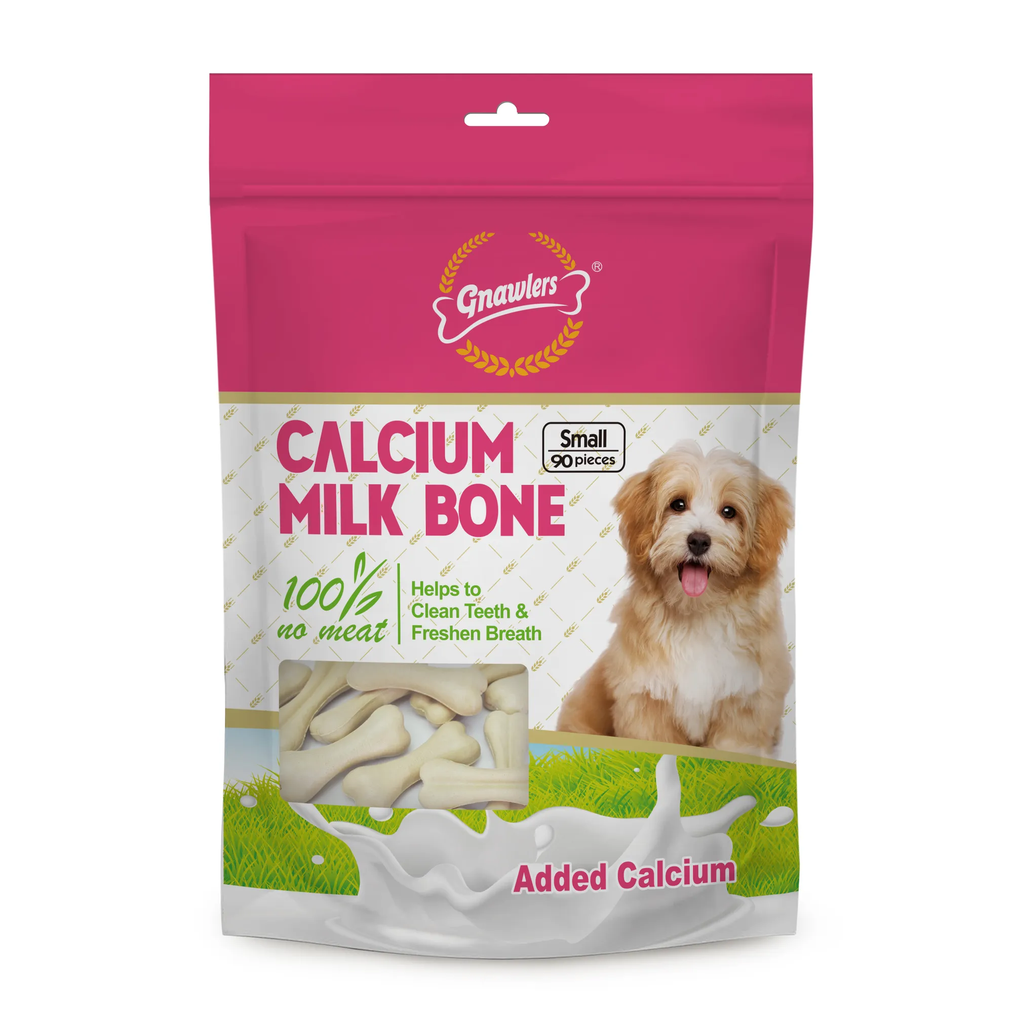 Gnawler Calcium Milk Bone Pink Chew Treats V2