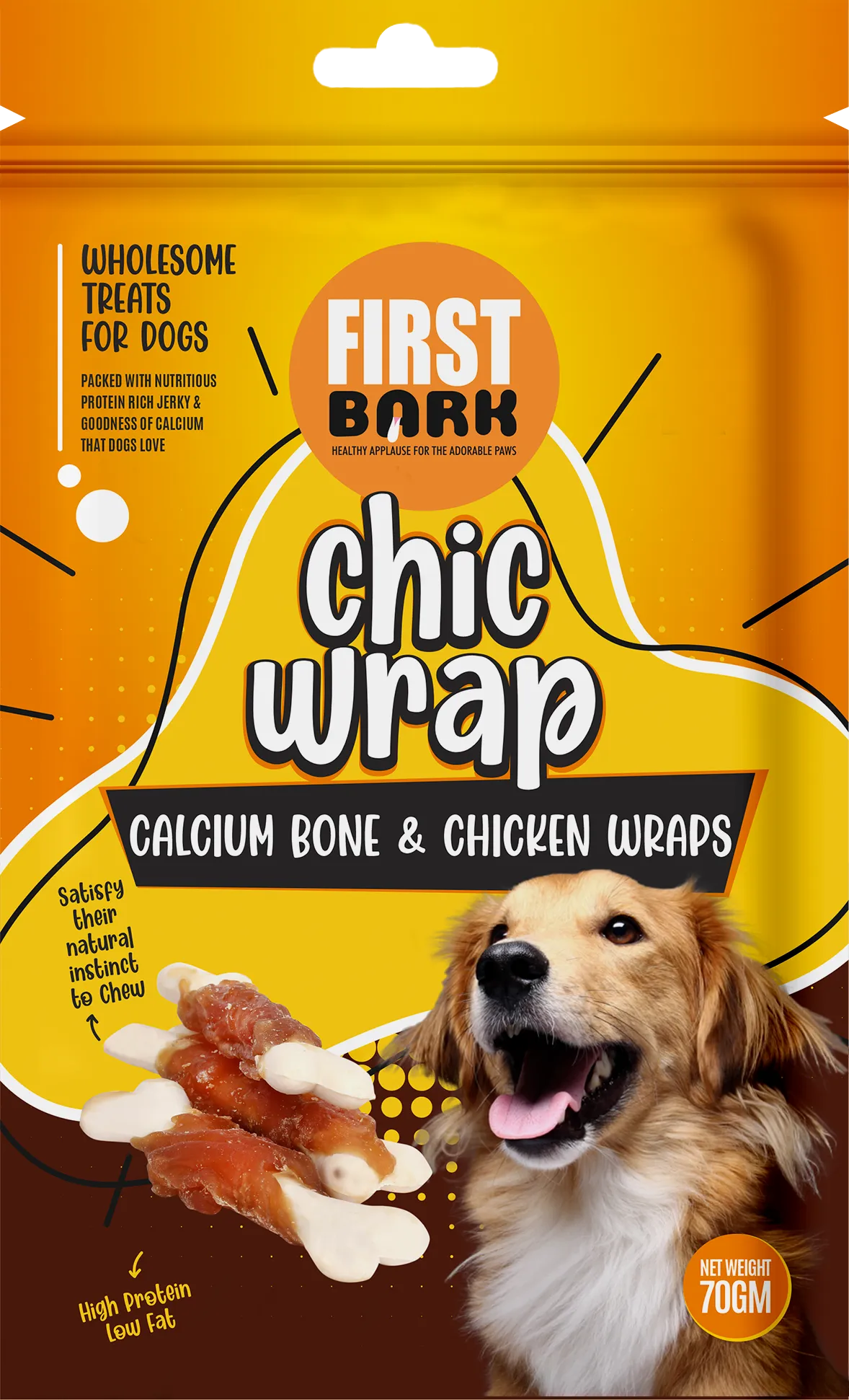 First Bark Chicken Wrap Calcium Bone Chew Treats view 1