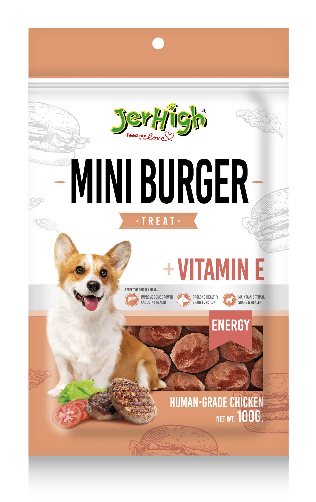 Jerhigh Mini Burger Dog Treats view 1