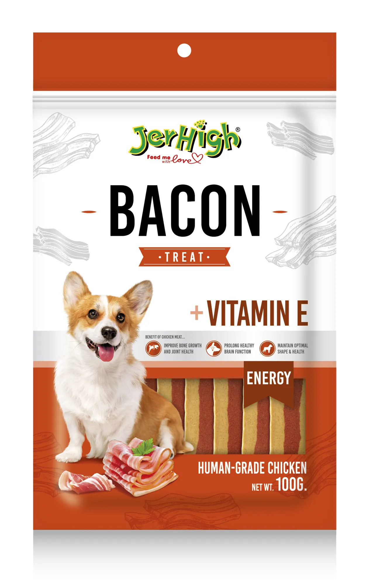 Jerhigh Bacon Dog Treats Vitamin E