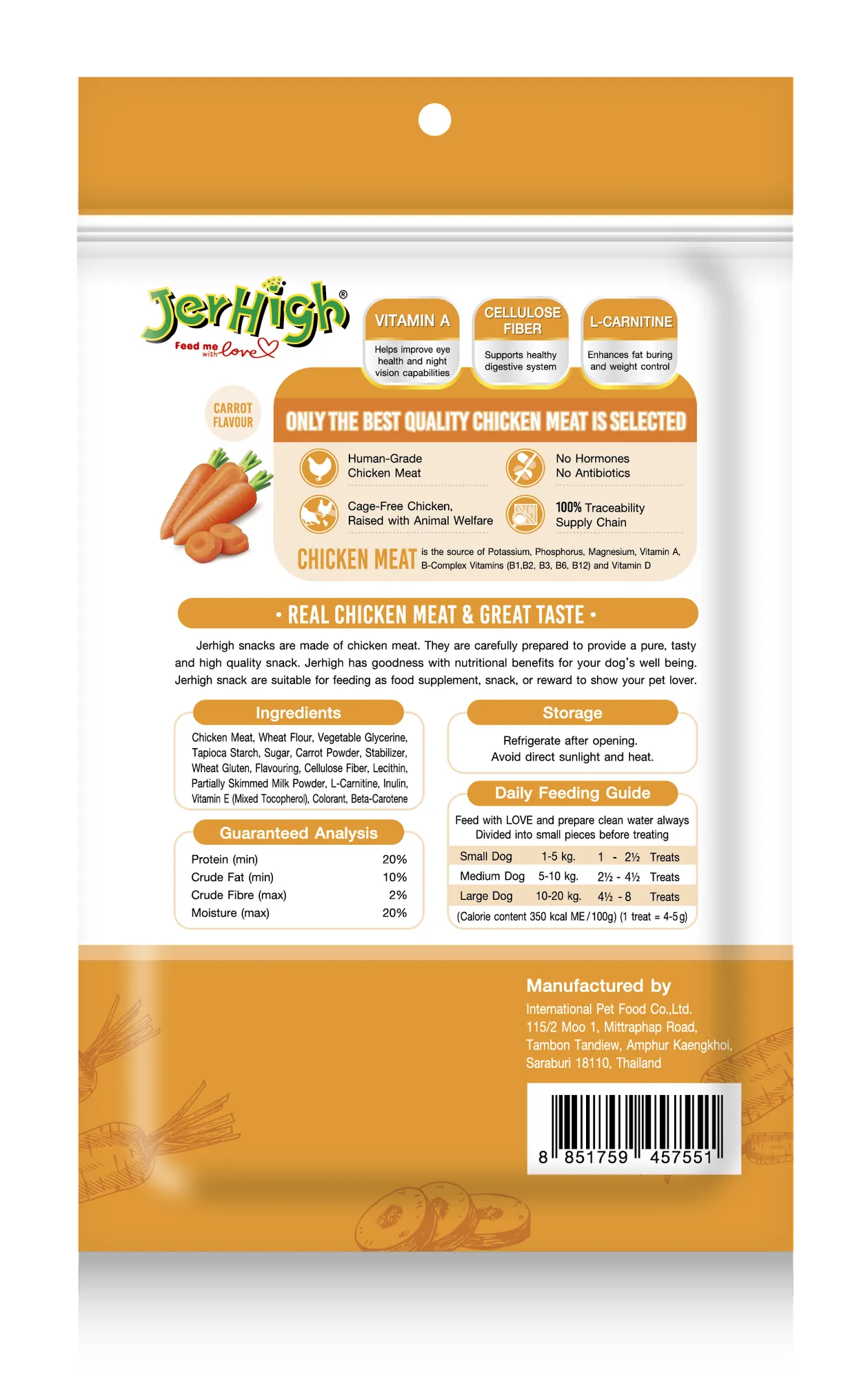 Jerhigh Carrot Stix Cartine Dog Treats view 2