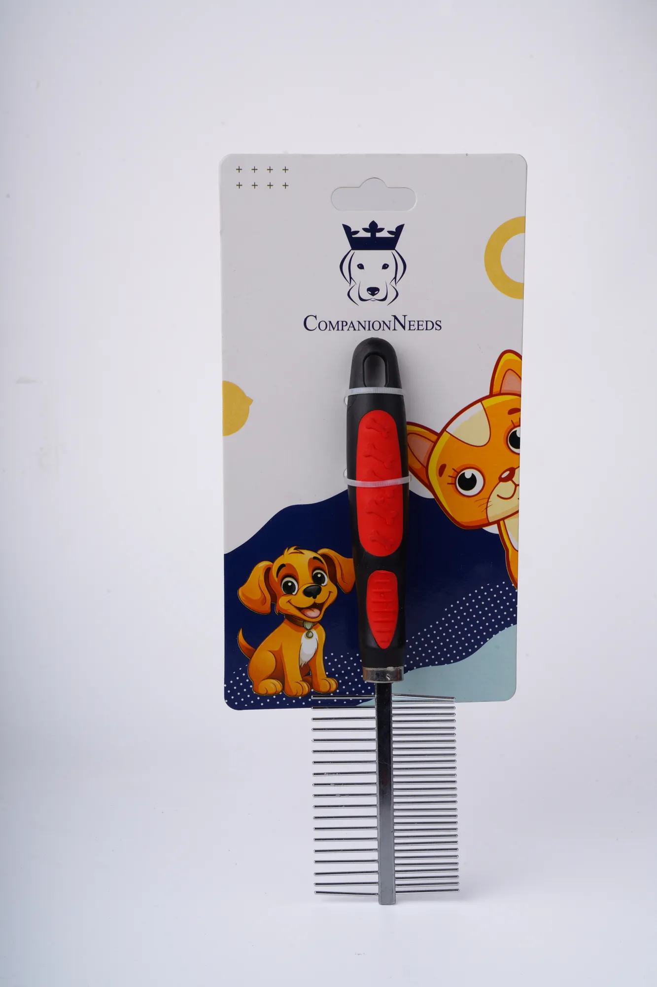 Companion Needs Double Side Rubber Handle Grooming Brush view 1