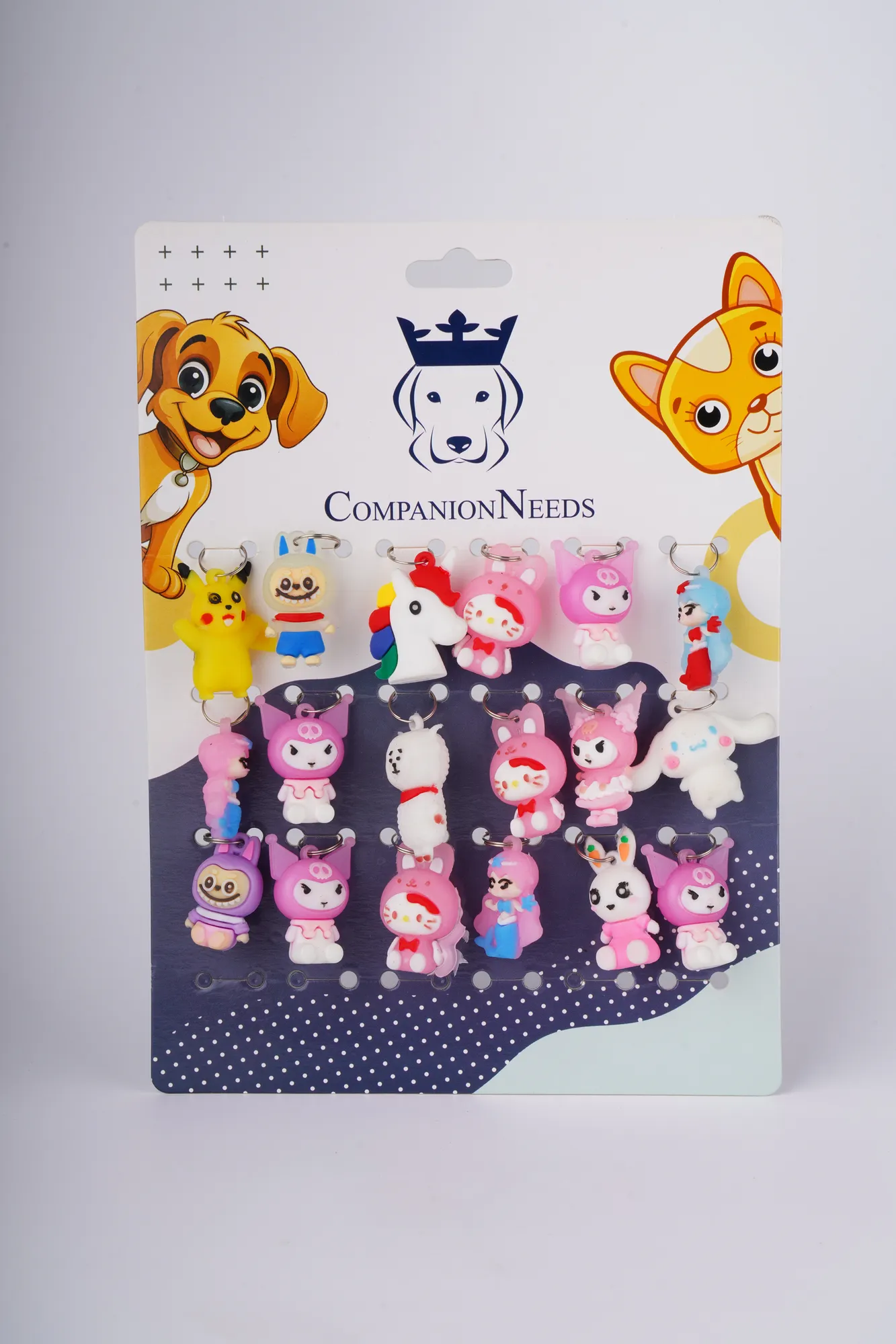 Companion Needs Cartoon Faces Rubber Tags Pet Accessories view 1