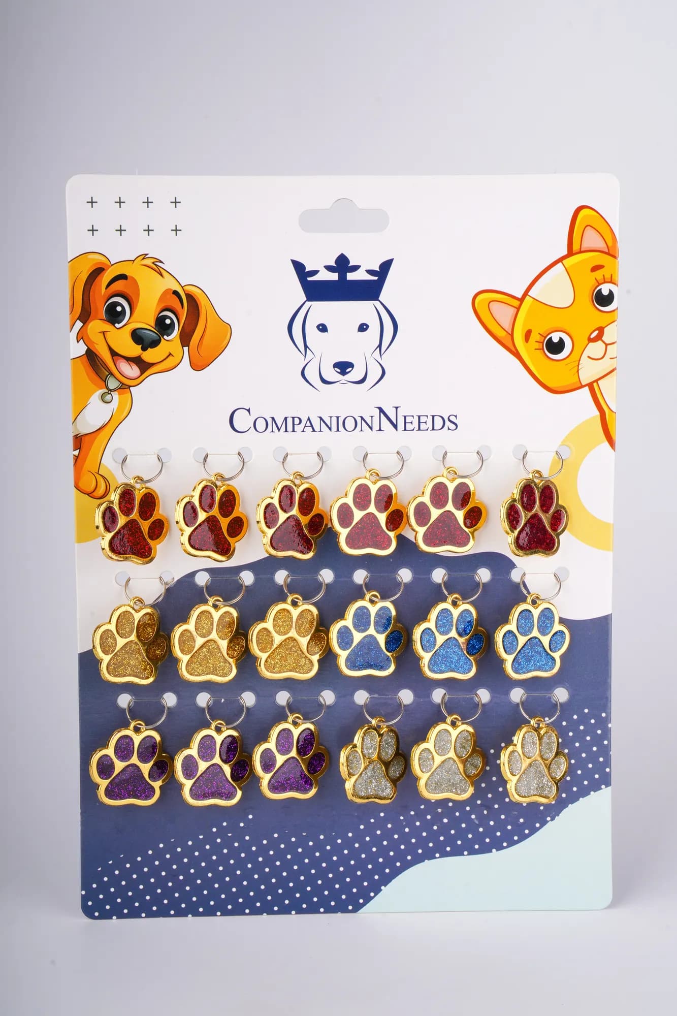 Companion Needs Paw Shape Metal Tags Pet Accessories view 1