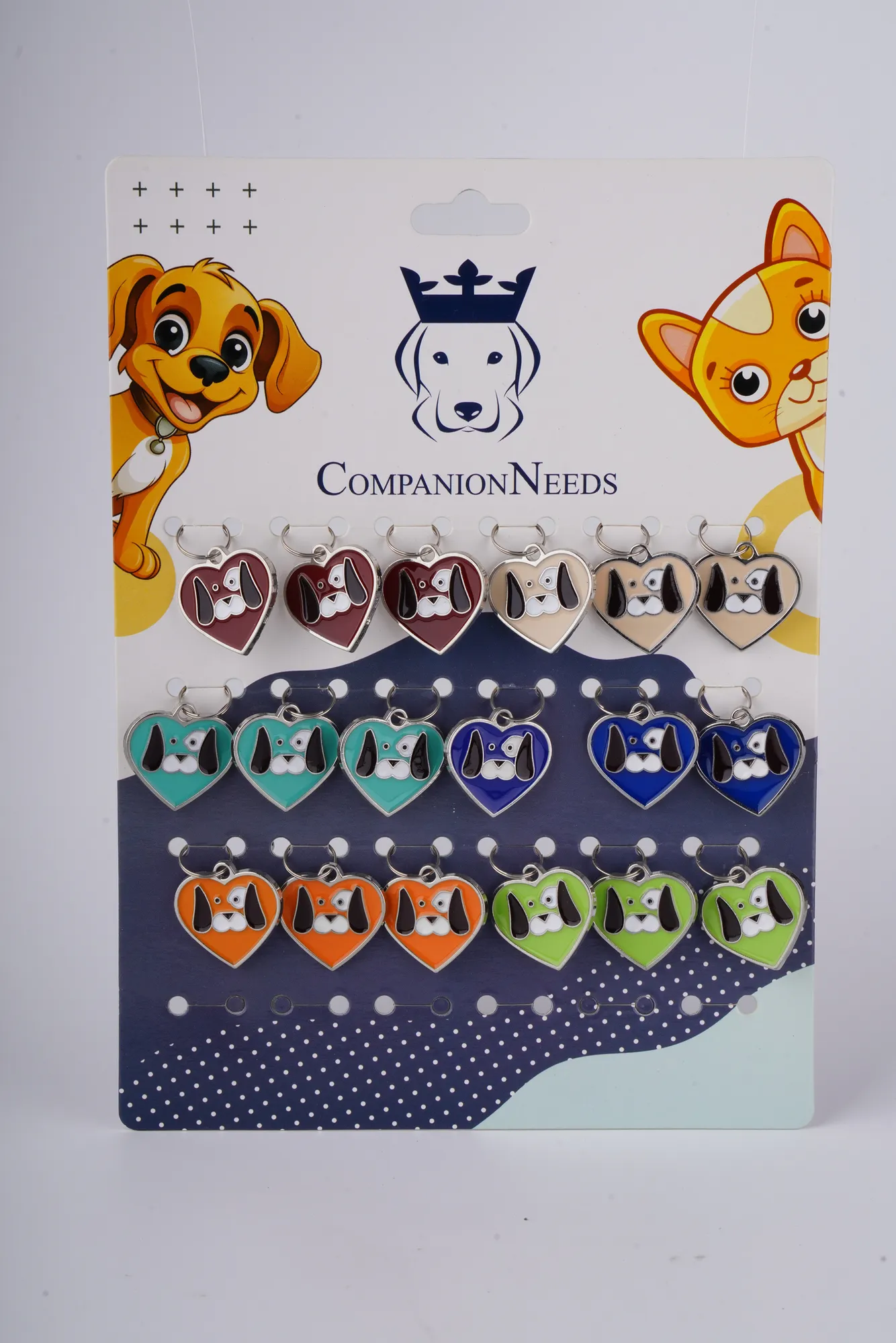 Companion Needs Heart Shape Metal Tags Pet Accessories view 1