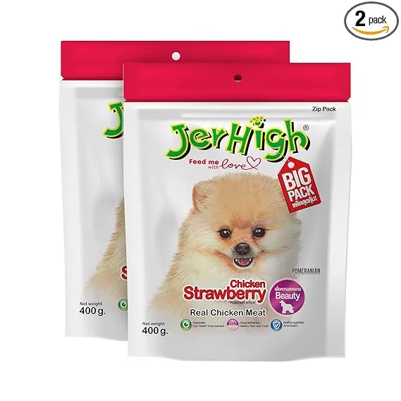 Jerhigh Strawberry Chicken Stick Dog Treats