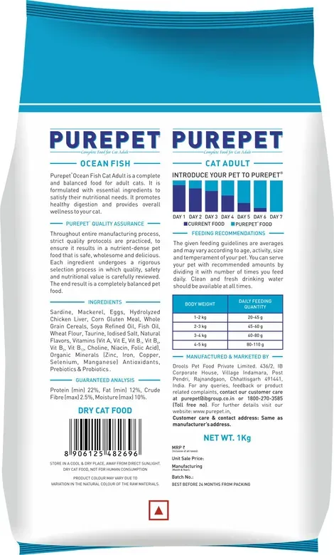 Purepet Adult Cat Ocean Fish Dry Food view 2