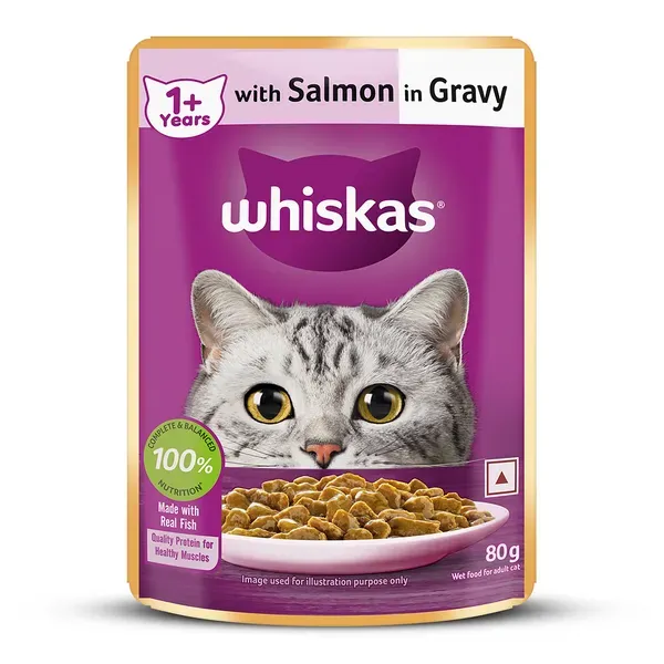 Whiskas Salmon Gravy Meal Adult Cat Wet Food view 1
