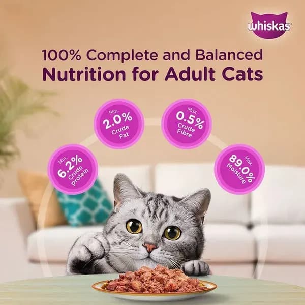 Whiskas Salmon Gravy Meal Adult Cat Wet Food view 4