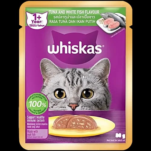 Whiskas Adult Tuna White Fish Cat Wet Food view 1
