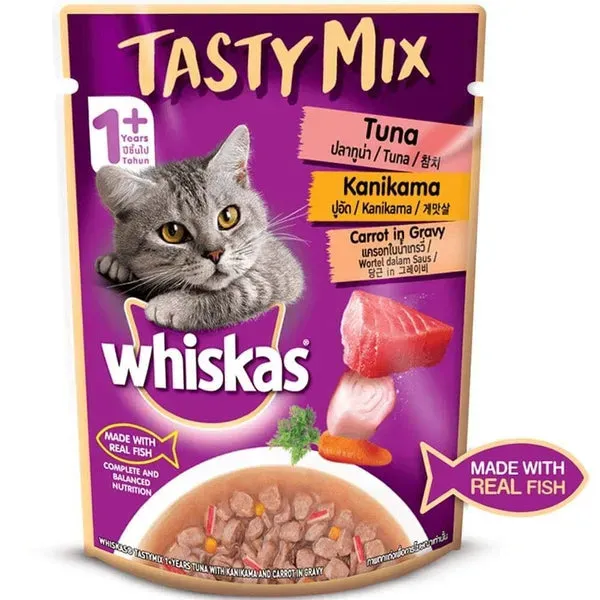 Whiskas Mix Tuna Kanikama Carrot Gravy Cat Wet Food view 1