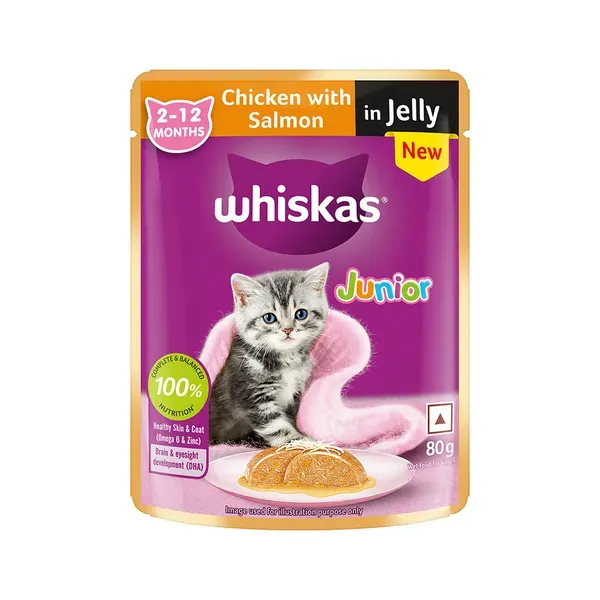 Whiskas Chicken Salmon Jelly Kitten Cat Wet Food view 1