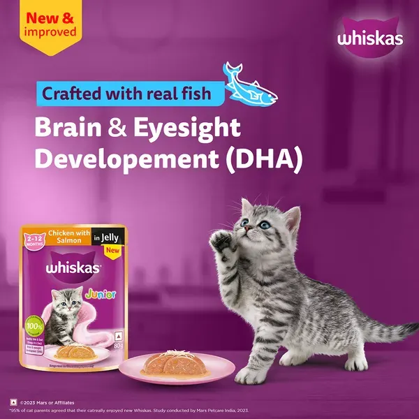 Whiskas Chicken Salmon Jelly Kitten Cat Wet Food view 3