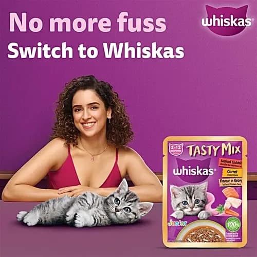 Whiskas Junior Kitten Cat Mix Seafood Cocktail Wet Food view 4