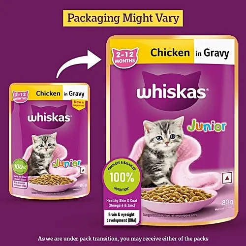 Whiskas Junior Chicken Gravy Kitten Cat Wet Food view 2