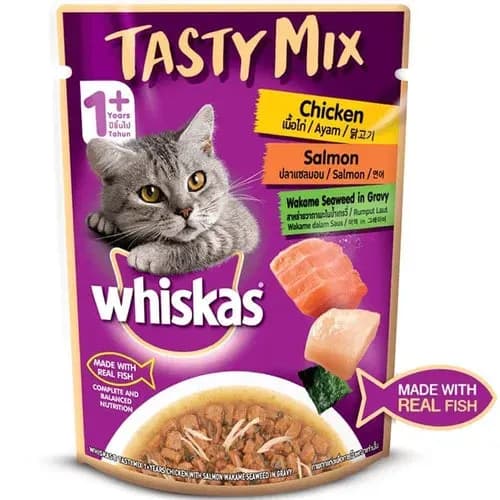 Whiskas Mix Cat Chicken Salmon Wakame Seaweed Gravy Wet Food view 1