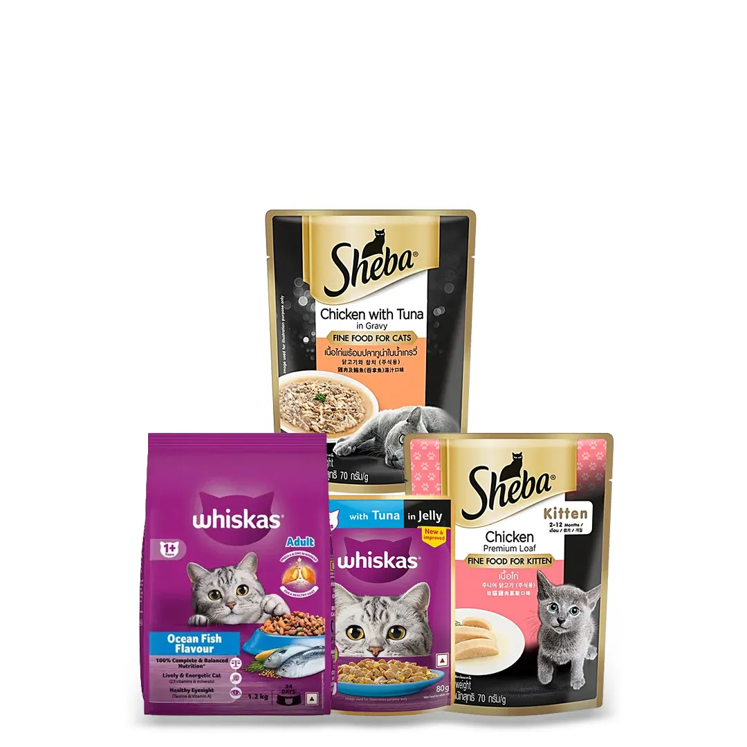 Whiskas Sheba Adult Cat Food And Tuna Jelly Combo