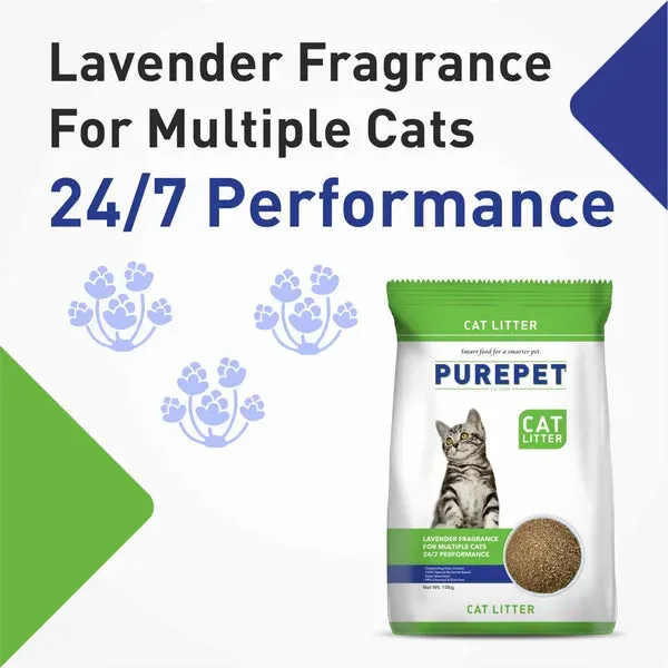 Purepet Lavender Scented Clumping Cat Litter view 3