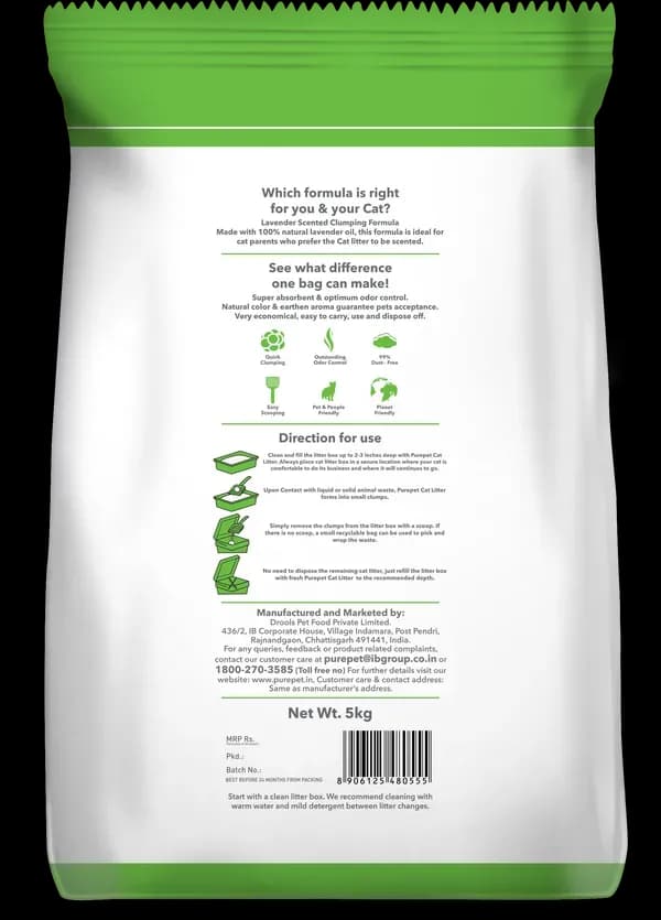 Purepet Lavender Scented Clumping Cat Litter view 2