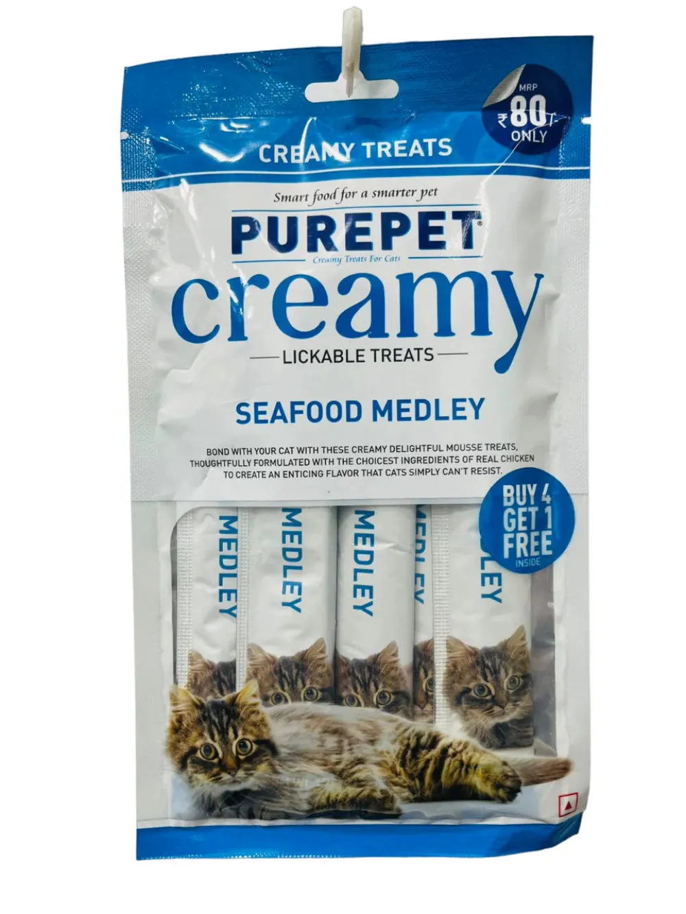 Purepet Seafood Medley Lickable Creamy Cats Cat Treats view 1