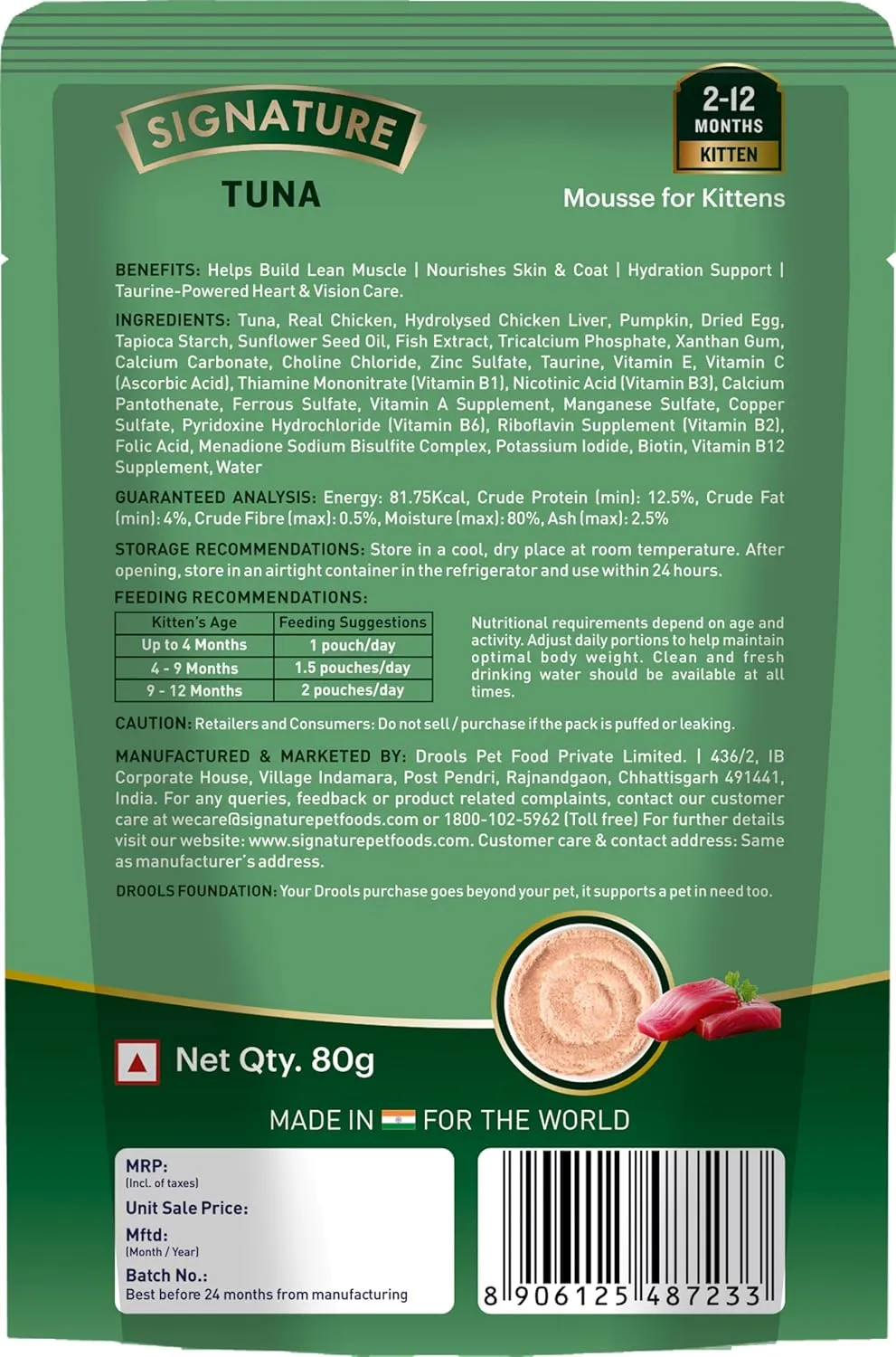 Signature Kitten Cat Mousse Tuna Wet Food view 2