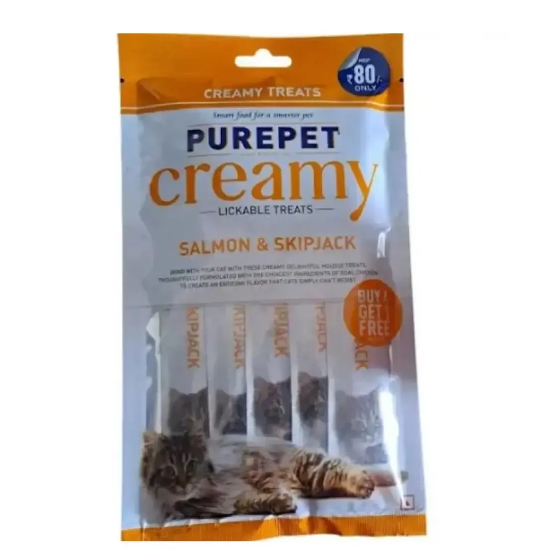 Purepet Salmon Skipjack Lickable Creamy Cats Cat Treats view 1