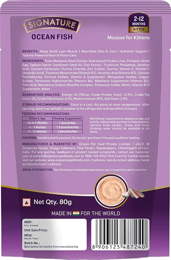 Signature Kitten Cat Mousse Ocean Fish Wet Food view 2