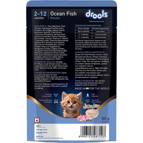 Drools Ocean Fish Mousse Kitten Cat Wet Food view 2