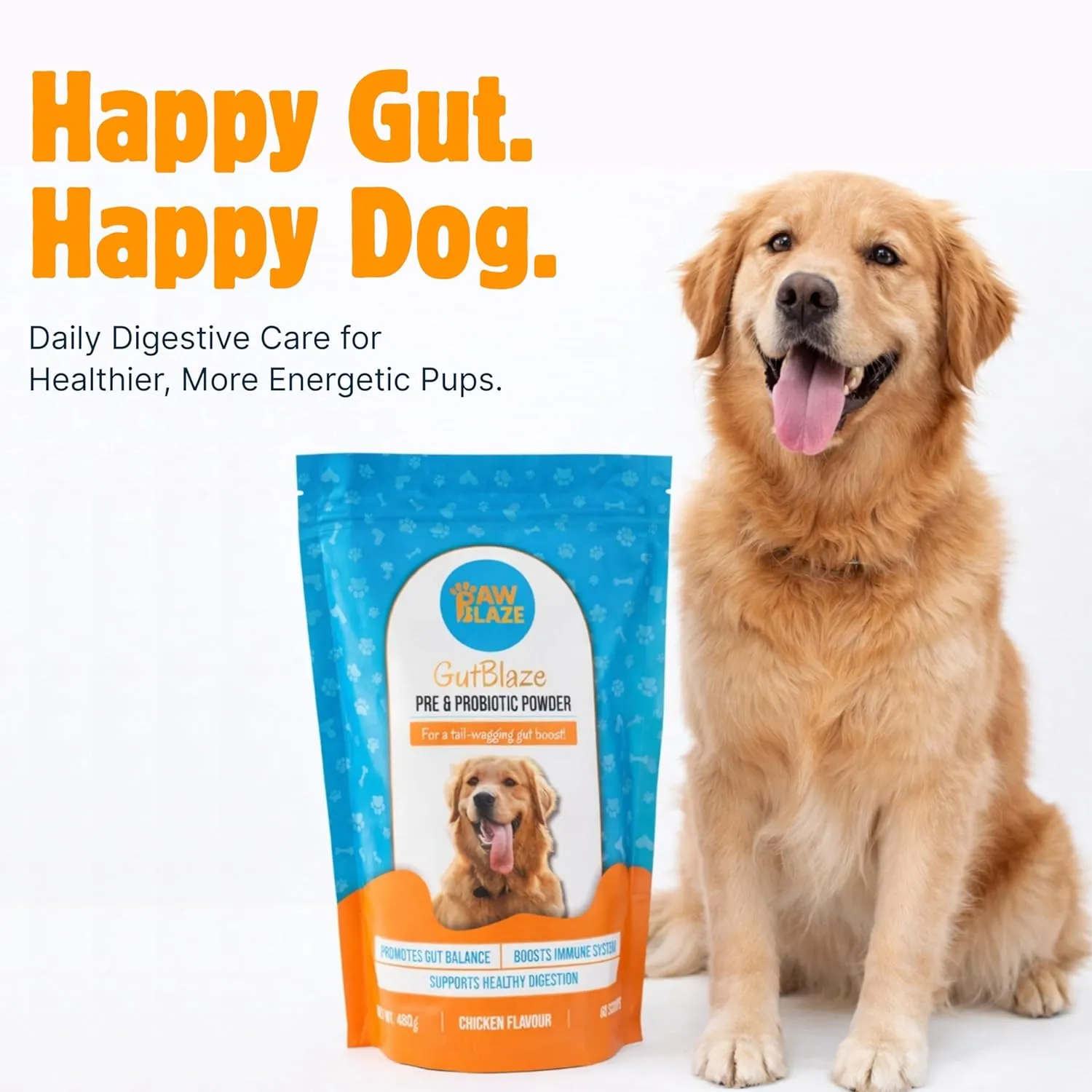 Paw Blaze Gutblaze Pre Probiotic Powder Dogs Supplement view 2