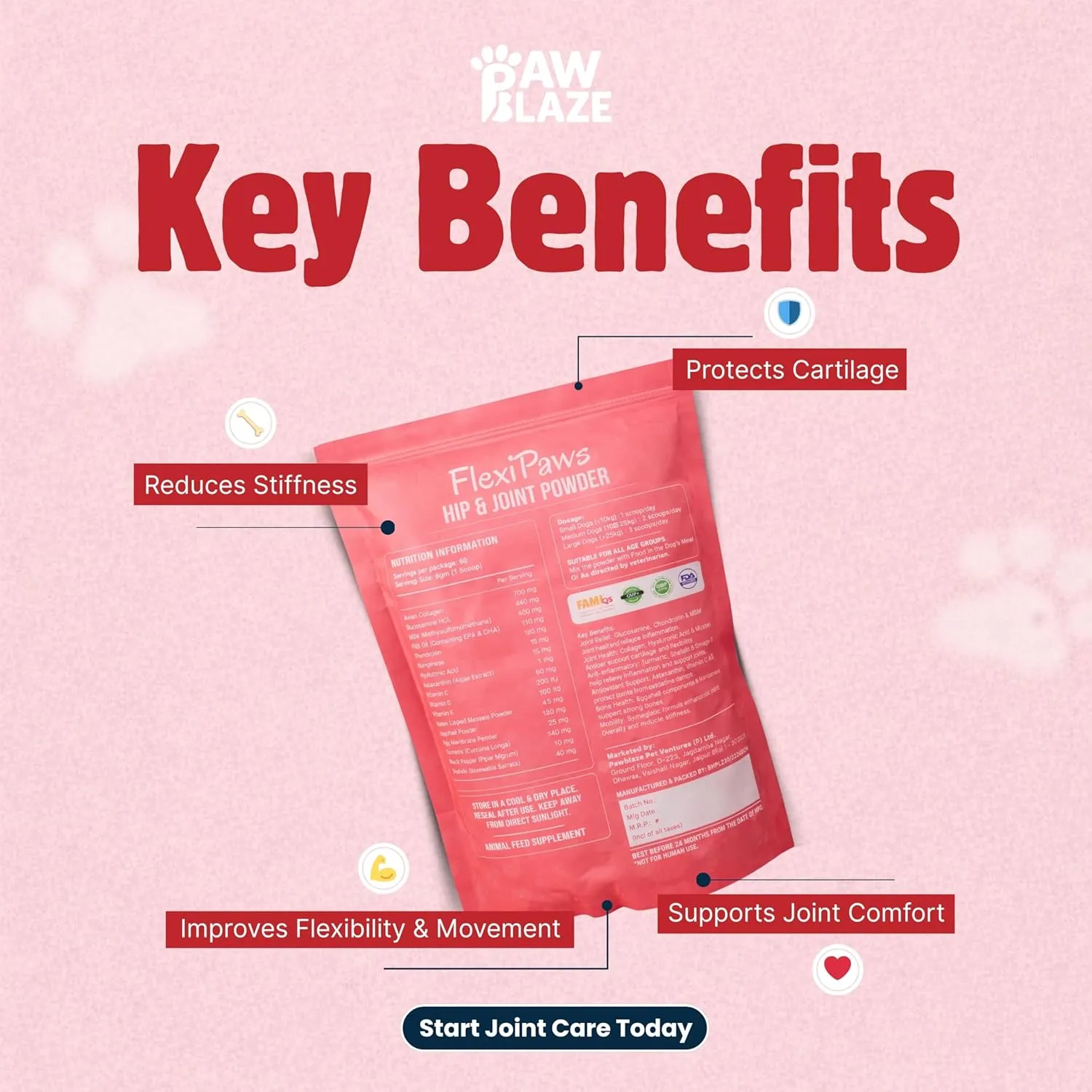 Pawblaze Flexipaws Hip Joint Powder Supplement view 2