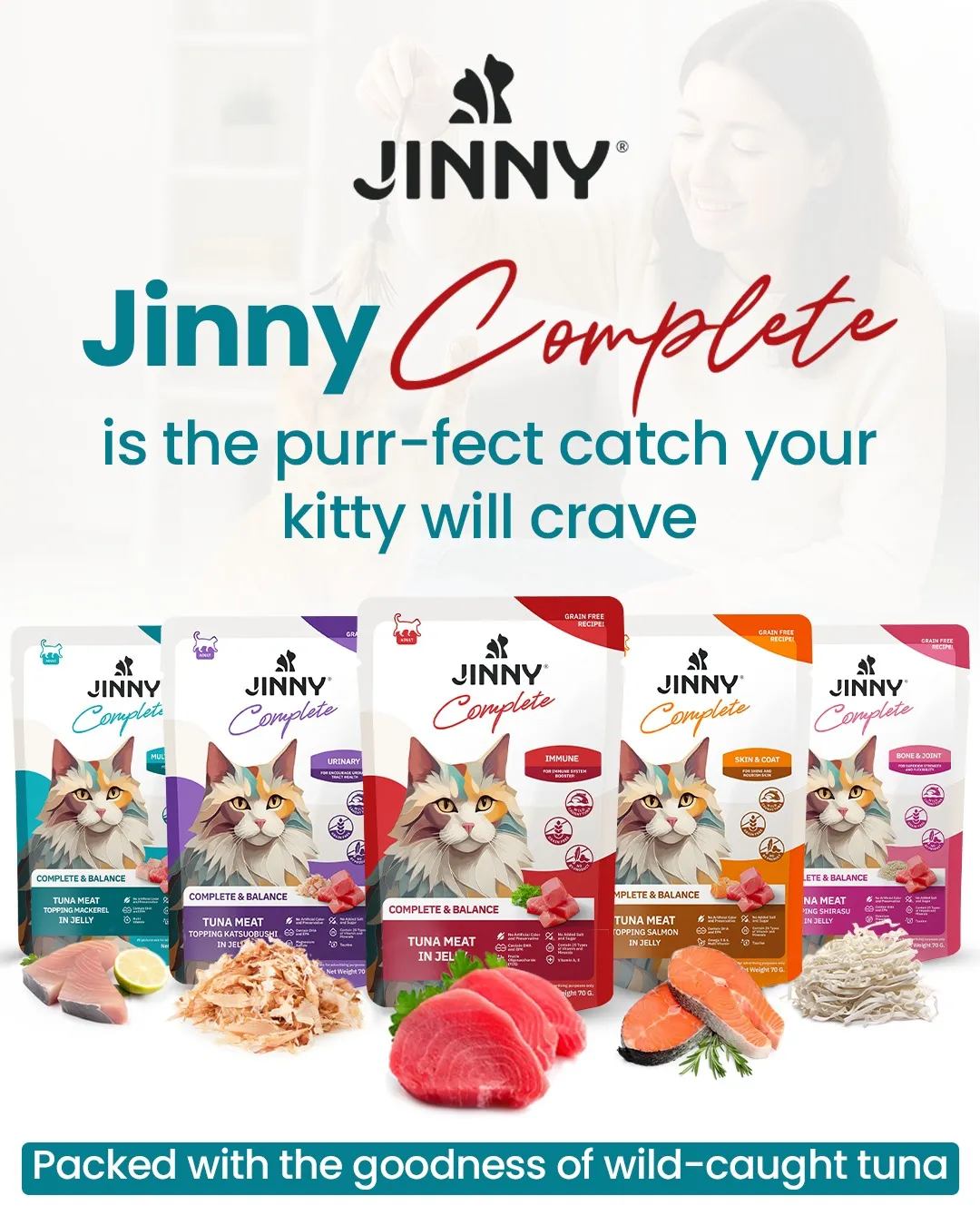 Jinny Tuna Meat Mackerel Jelly Wet Food view 2