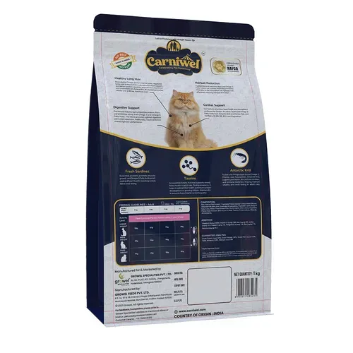 Carniwel Natural Nutrition for Skin, Digestion & Hairball Control Persian Adult Cat Dry Food view 2