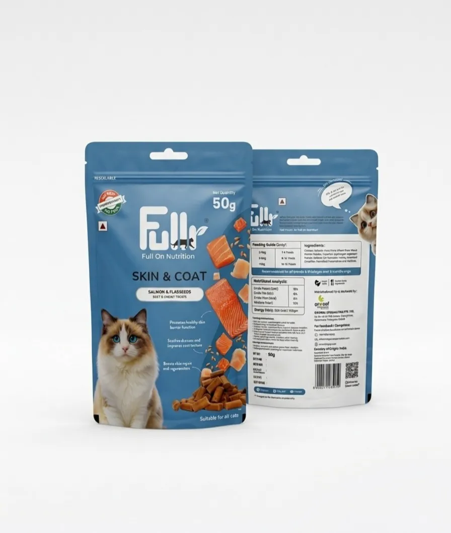 Carniwel Fullr Skin Coat Salmon Flaxseeds Chewy Cat Treats view 1