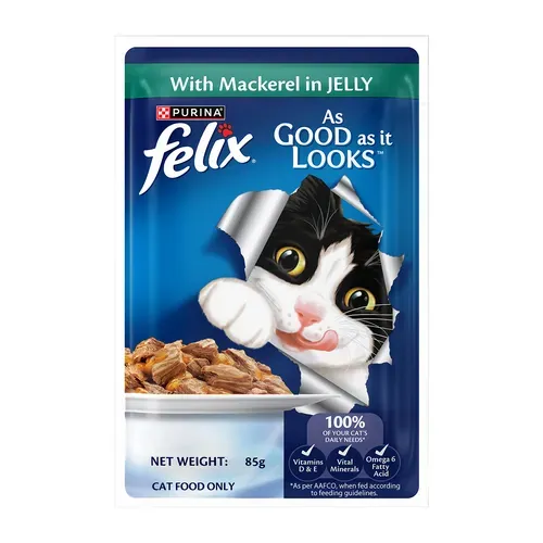 Purina Felix with Mackerel in Jelly Adult Wet Cat Food view 2