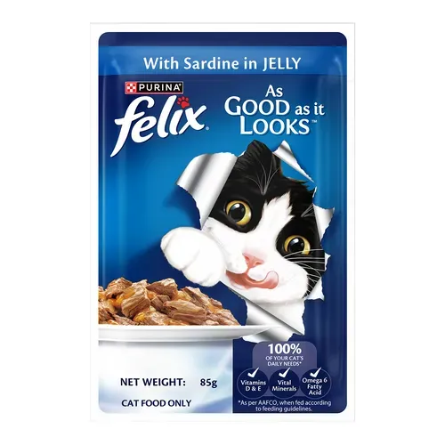 Purina Felix with Sardine in Jelly Adult Wet Cat Food view 2