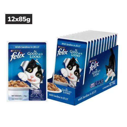 Purina Felix with Sardine in Jelly Adult Wet Cat Food