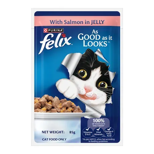Purina Felix with Salmon in Jelly Adult Wet Cat Food view 2