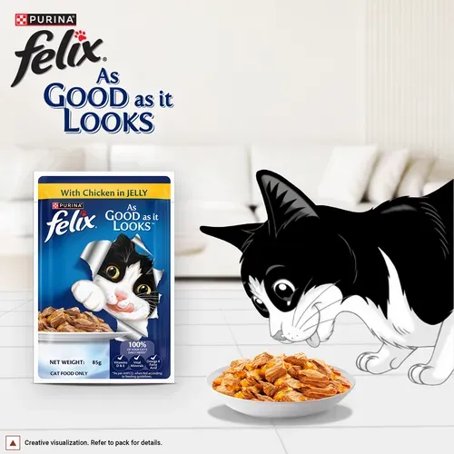 Purina Felix with Chicken in Jelly Adult Wet Cat Food view 4