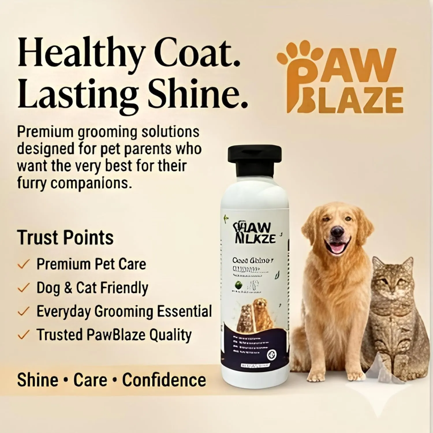 PawBlaze CoatShine+ Shampoo for Dogs & Cats (Soft, Silky & Glossy Coat Care) view 3