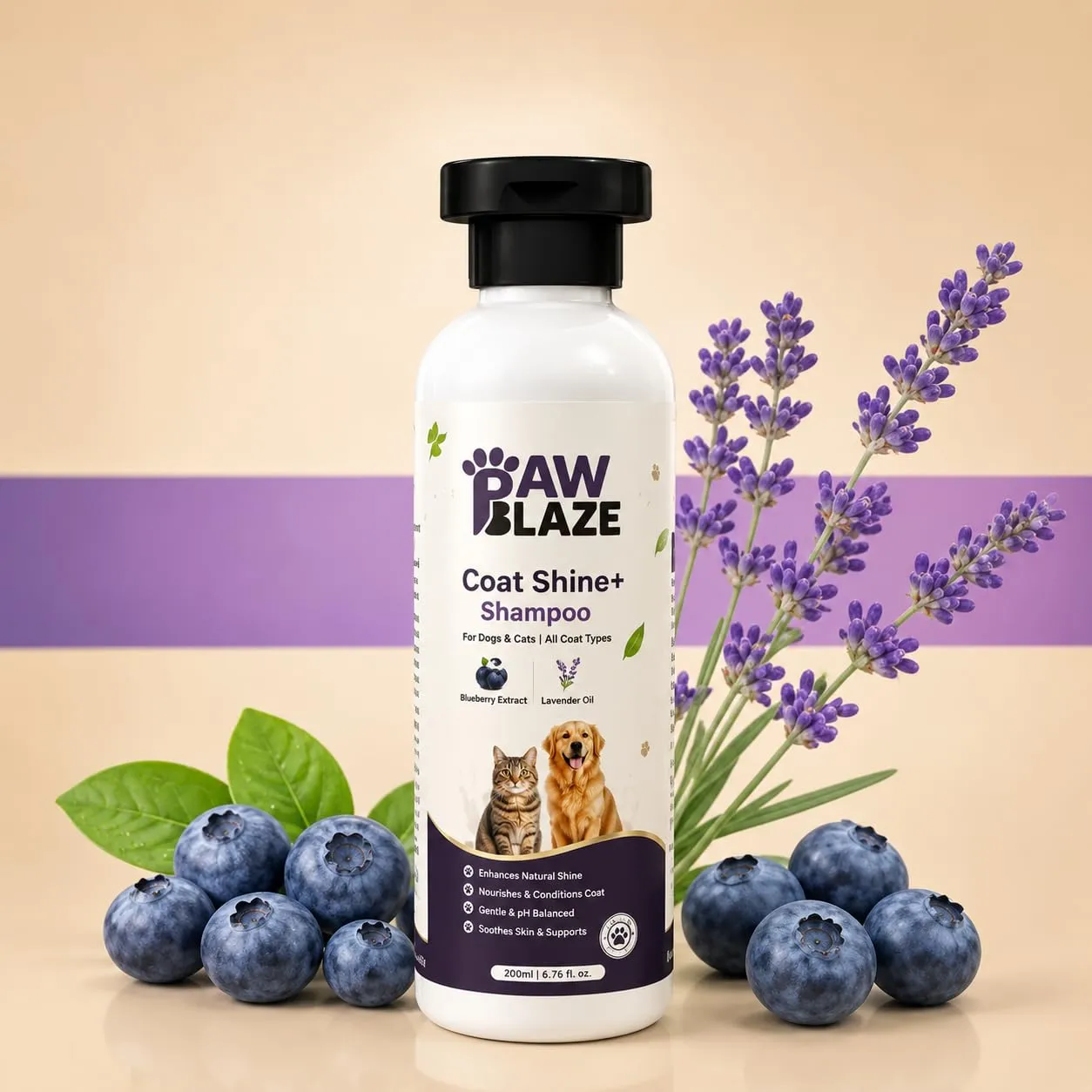 PawBlaze CoatShine+ Shampoo for Dogs & Cats (Soft, Silky & Glossy Coat Care)