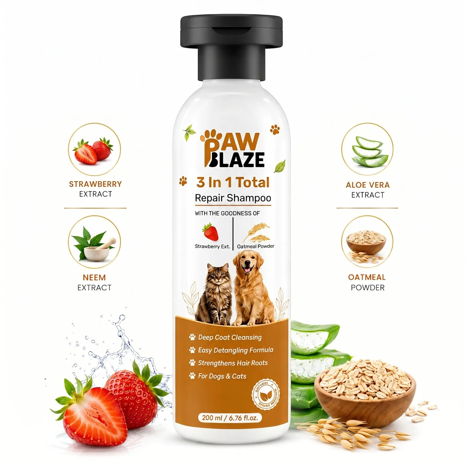 PawBlaze 3-in-1 Total Repair Shampoo For Dogs & Cats