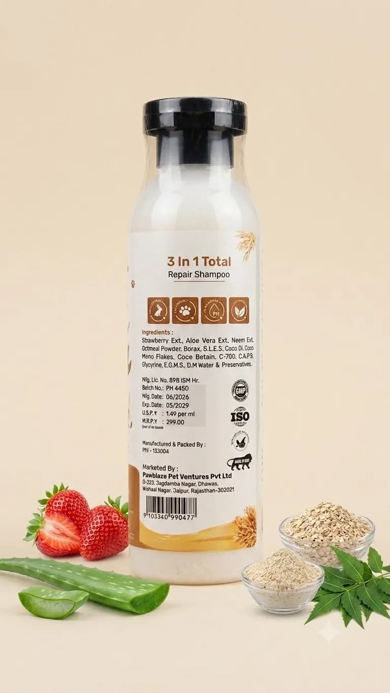 PawBlaze 3-in-1 Total Repair Shampoo For Dogs & Cats view 2