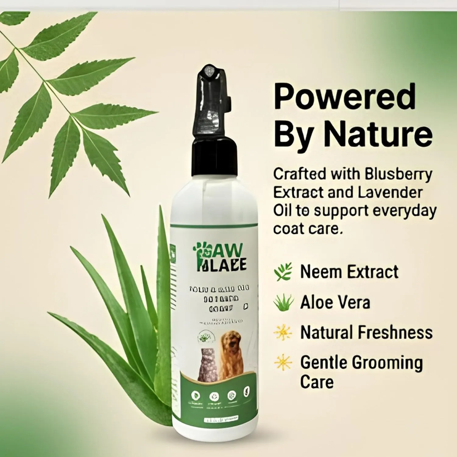 PawBlaze Neem & Aloe Vera Dry Bath Spray for Dogs & Cats view 3