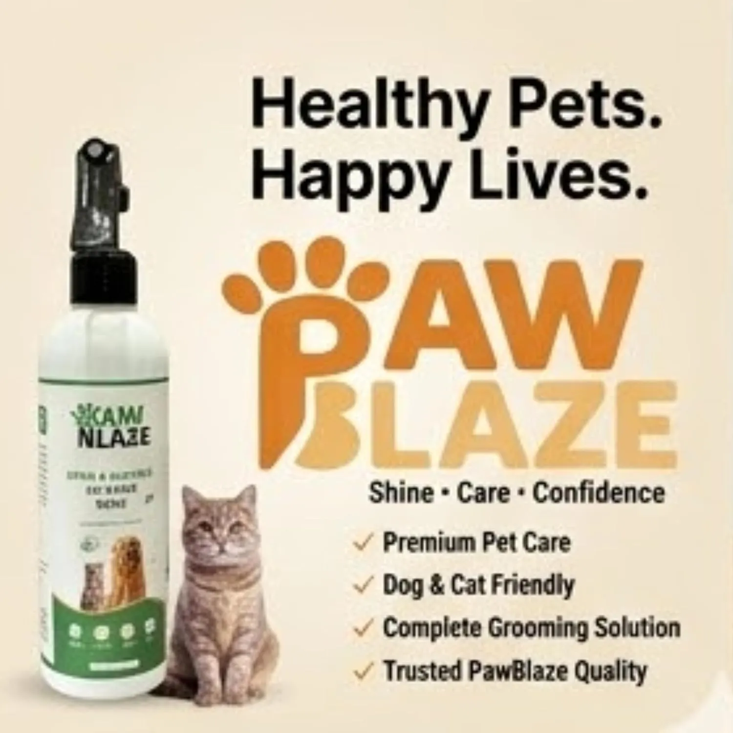PawBlaze Neem & Aloe Vera Dry Bath Spray for Dogs & Cats view 2