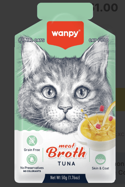 Wanpy Meat Broths Tuna Cat Pouch view 1