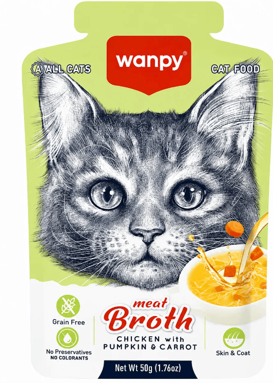 Wanpy Meat Broths Chicken With Pumpkin & Carrot Cat Pouch view 1