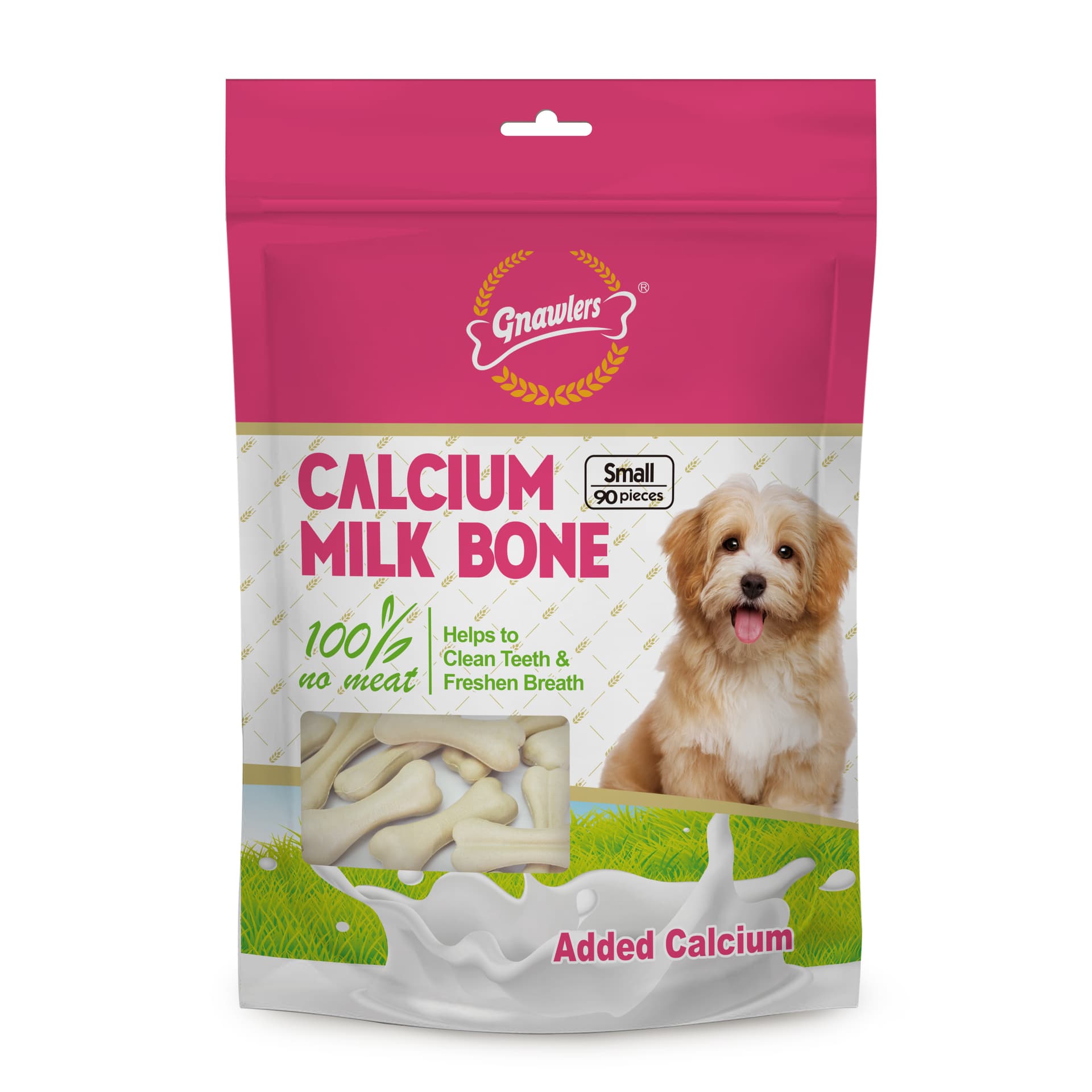 Gnawler Calcium Milk Bone Pink Chew Treats V2